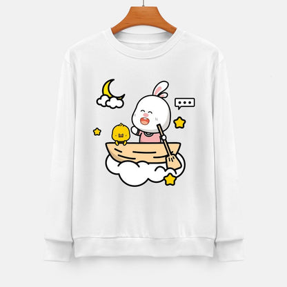 Front Patterned Long Sleeve TopFresh Smooth Feel