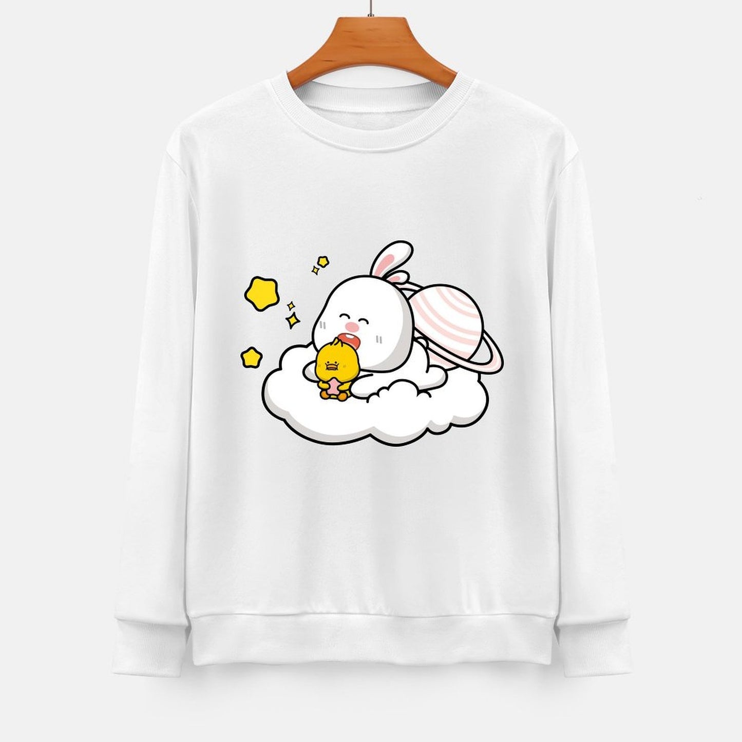 Front Patterned Long Sleeve Top Easy-Care Pocket Tee