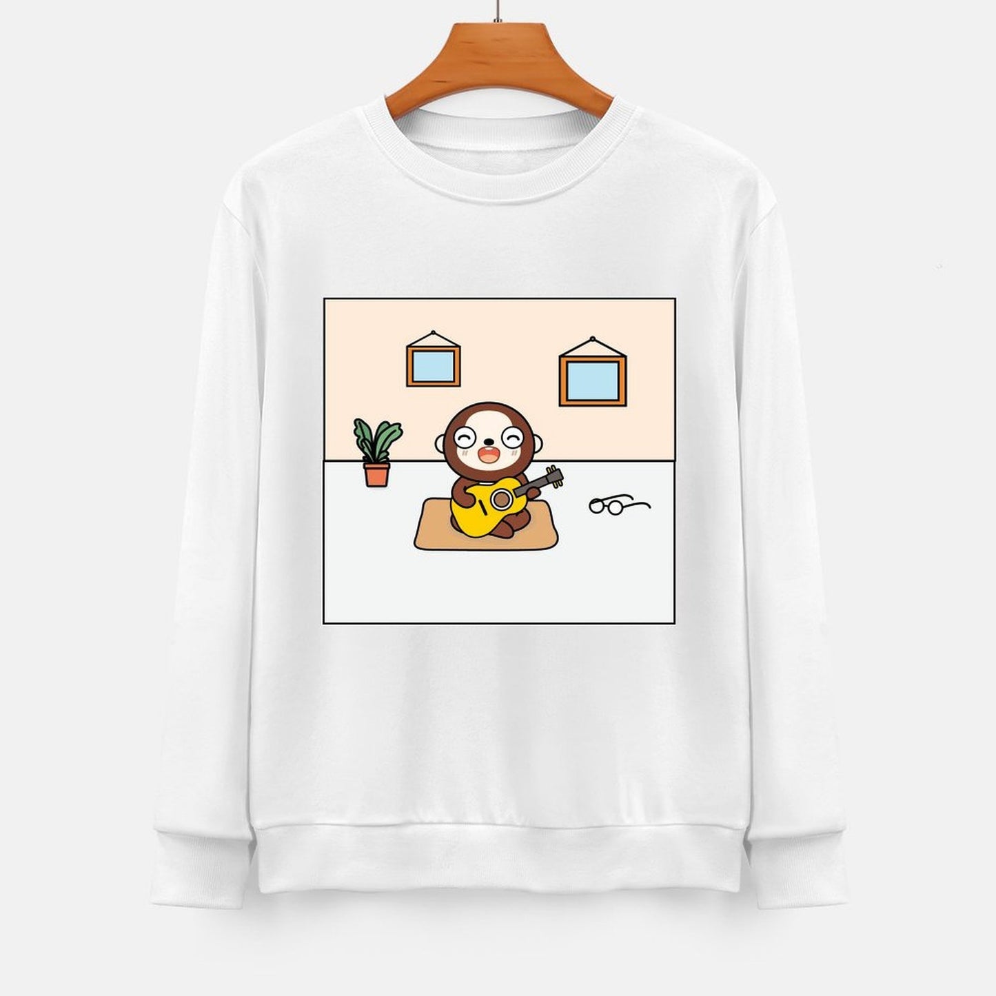 Front Patterned Long Sleeve TopStrong Vibrant Colors