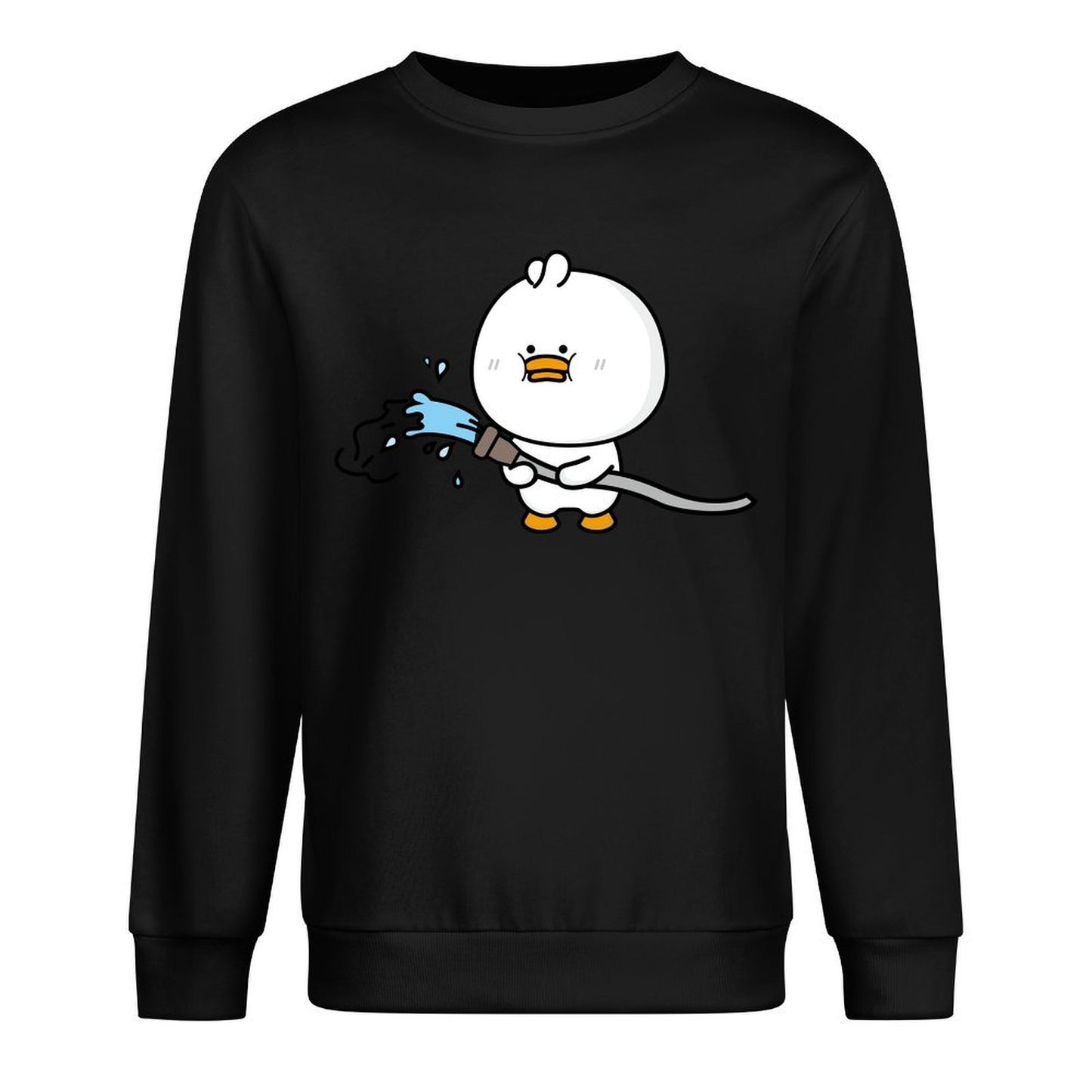 Front Patterned Long Sleeve TopModernFit Crewneck