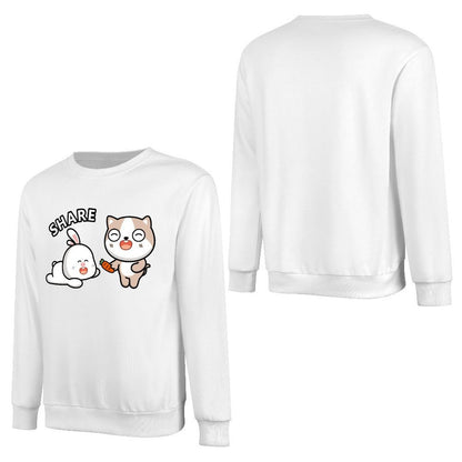 Front Patterned Long Sleeve TopFade-Proof Heat-Transfer