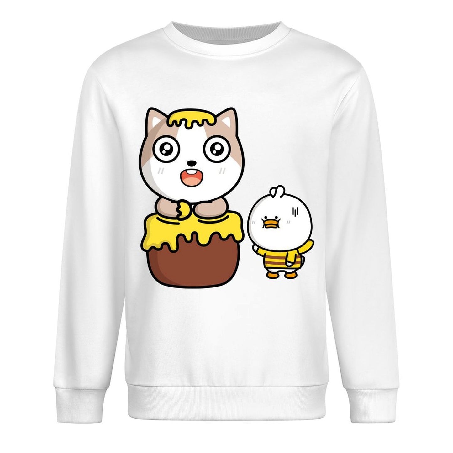 Front Patterned Long Sleeve TopRelaxed Fit Print-Ready