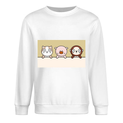 Front Patterned Long Sleeve TopHeavyweight Comfort