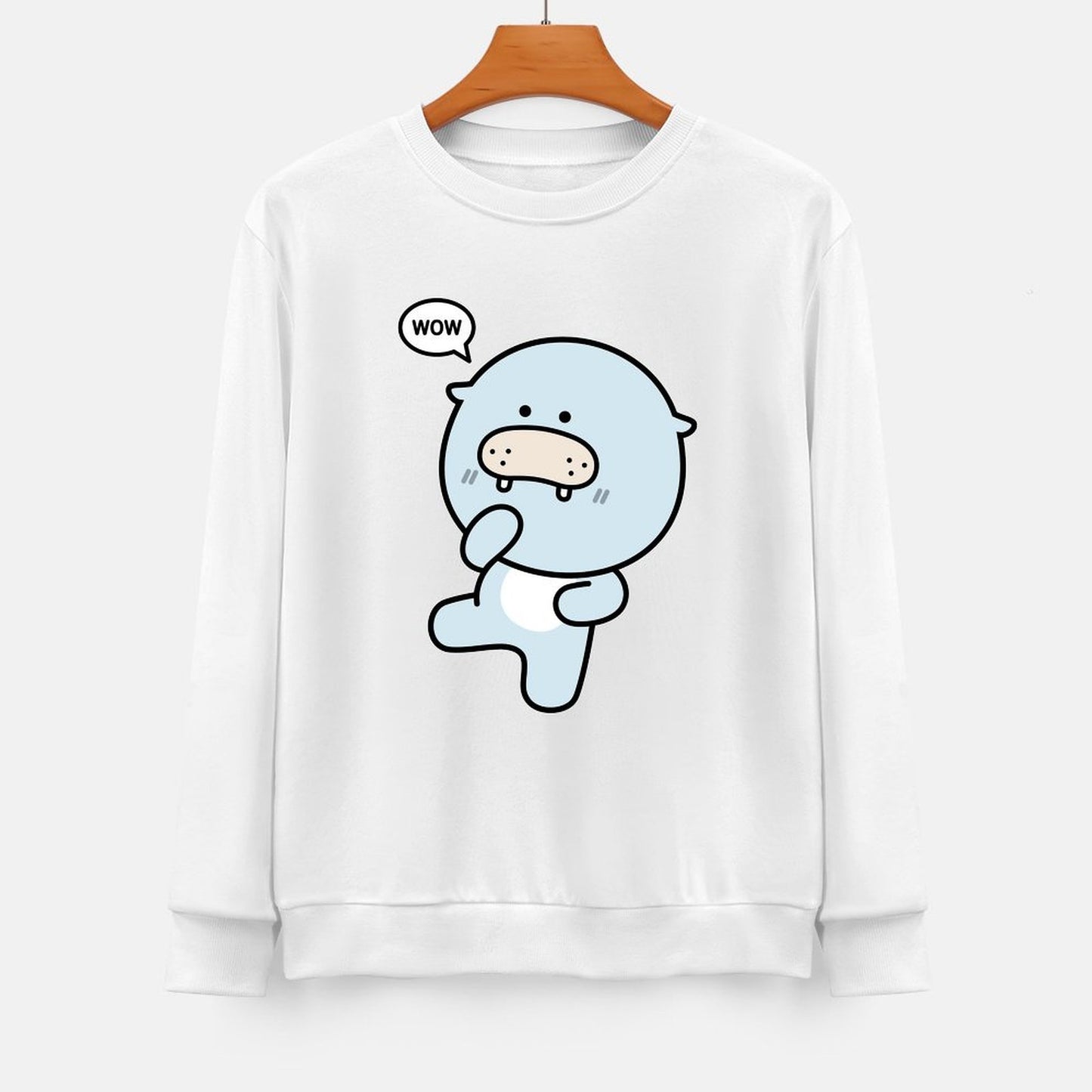 Front Patterned Long Sleeve TopDouble-Stitched SimpleFit