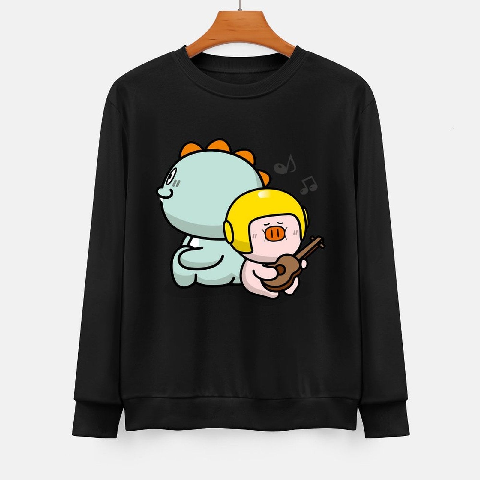  Front Patterned Long Sleeve TopLightweight Crewneck