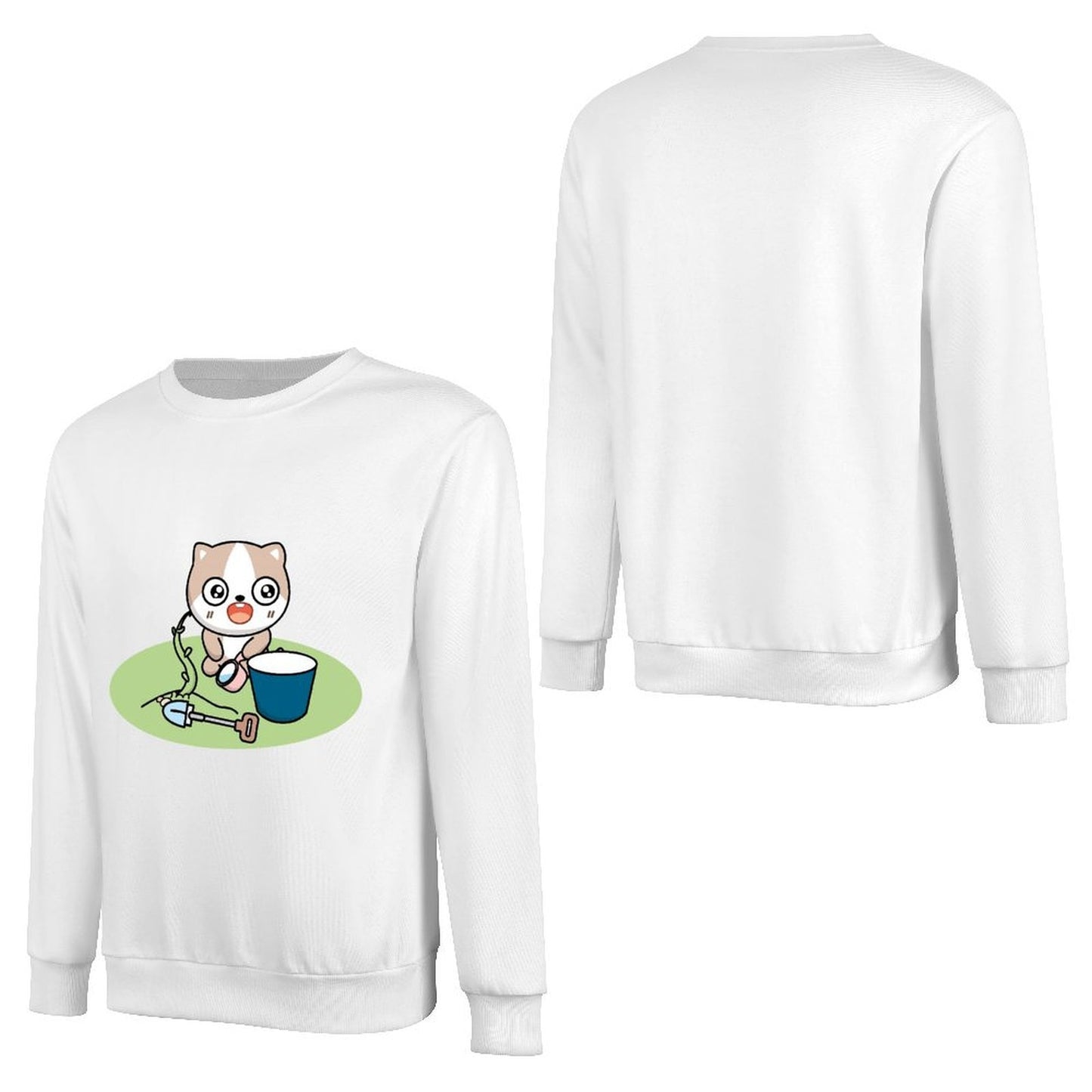 Front Patterned Long Sleeve TopHigh-Quality Plain