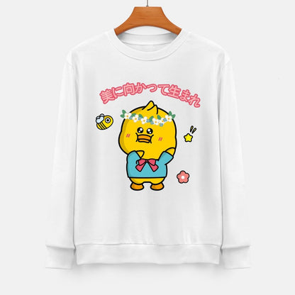 Front Patterned Long Sleeve TopStreet Heat-Transfer