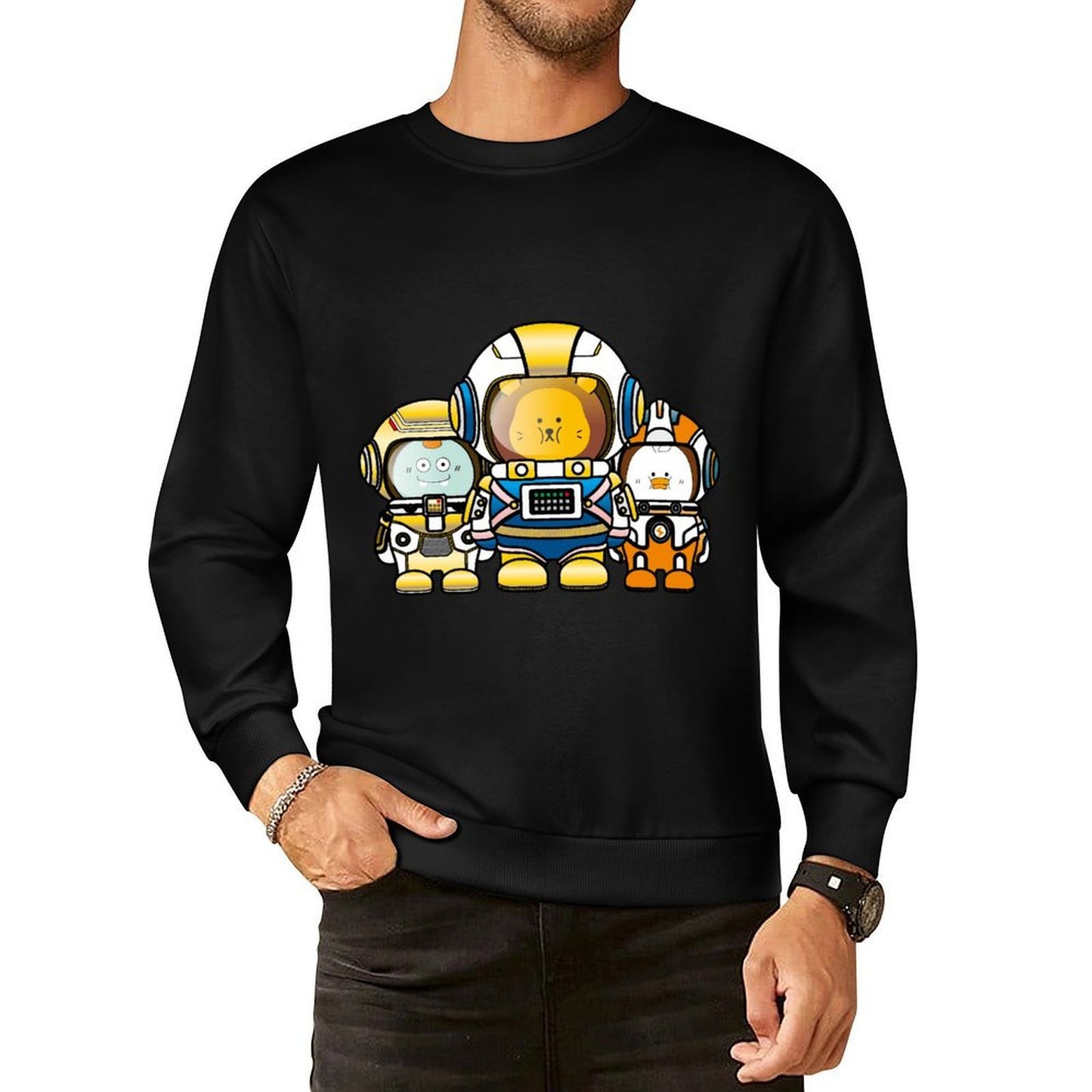 Front Patterned Long Sleeve TopClean Solid