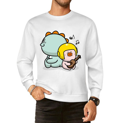 Front Patterned Long Sleeve TopLightweight Crewneck