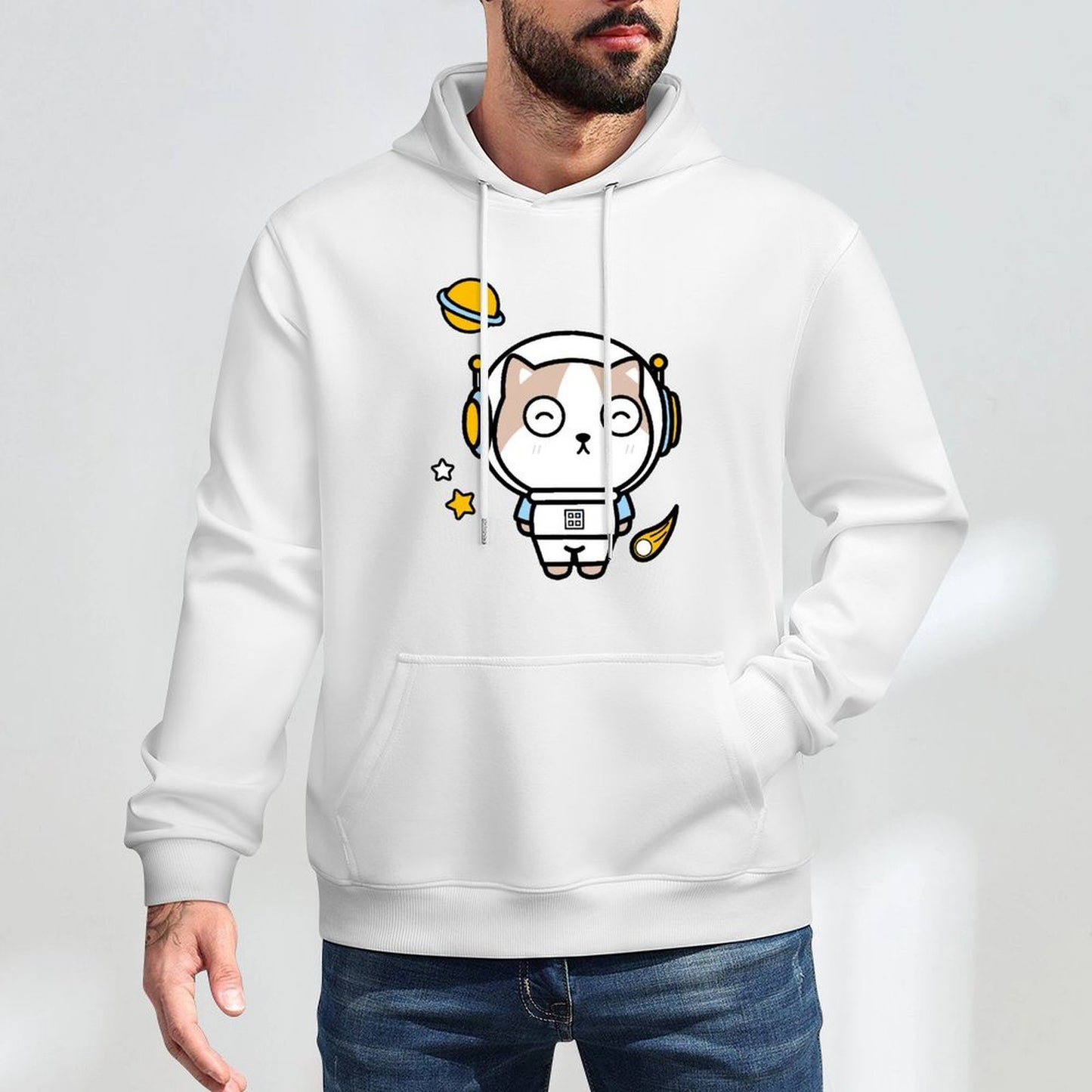 Plain Classic Fit Front Graphic Hoodies