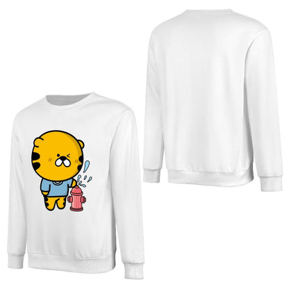 Front Patterned Long Sleeve TopOversized