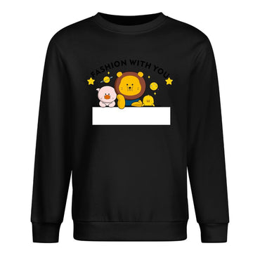 Front Patterned Long Sleeve Top100% Cotton Heavyweight