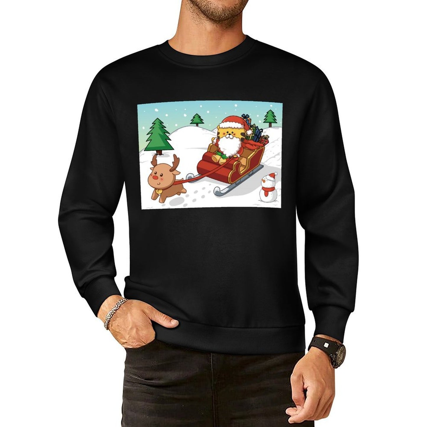 Front Patterned Long Sleeve TopDesign-Your-Own Double-Stitched