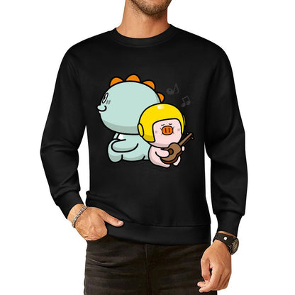 Front Patterned Long Sleeve TopLightweight Crewneck