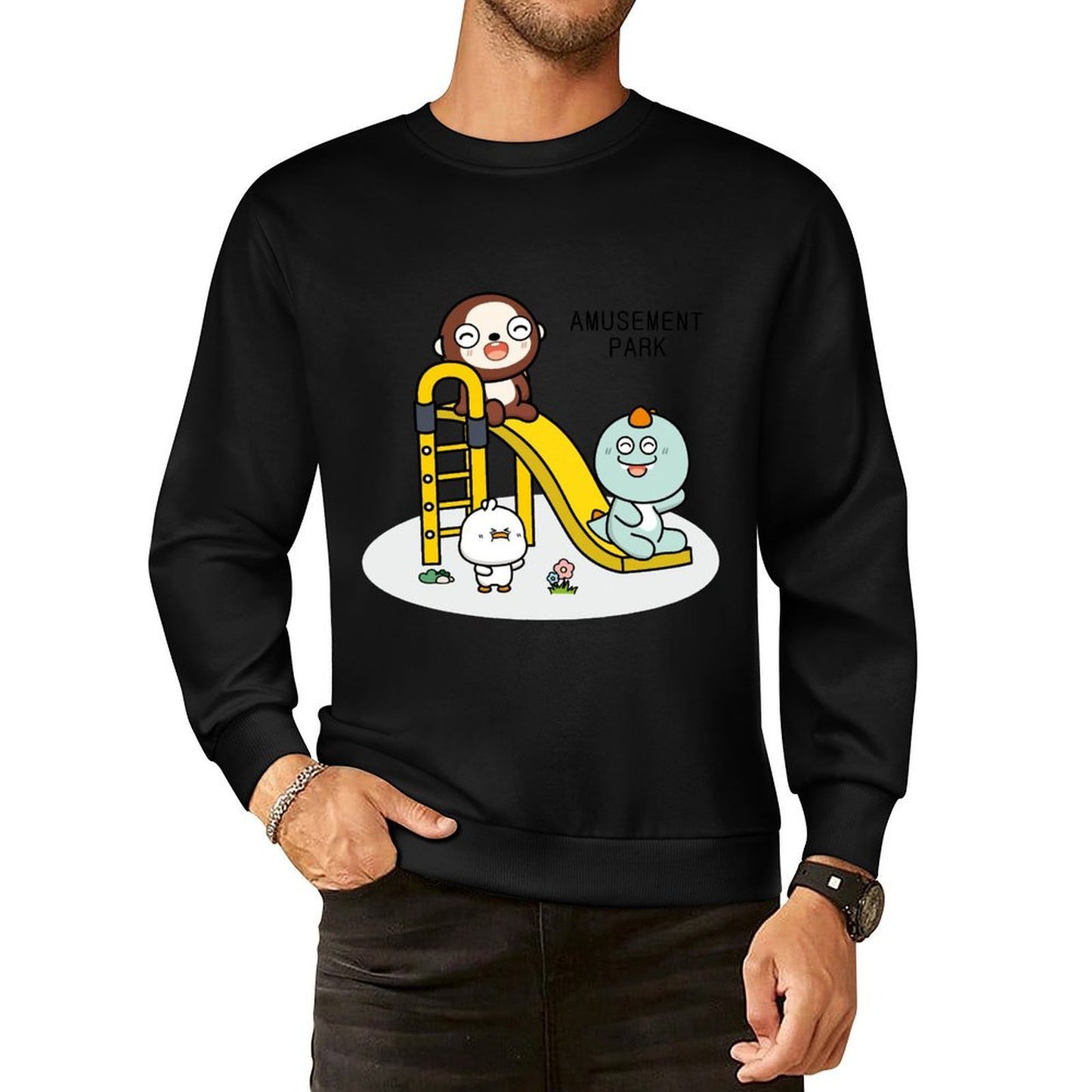 Front Patterned Long Sleeve TopPocket Tee Street