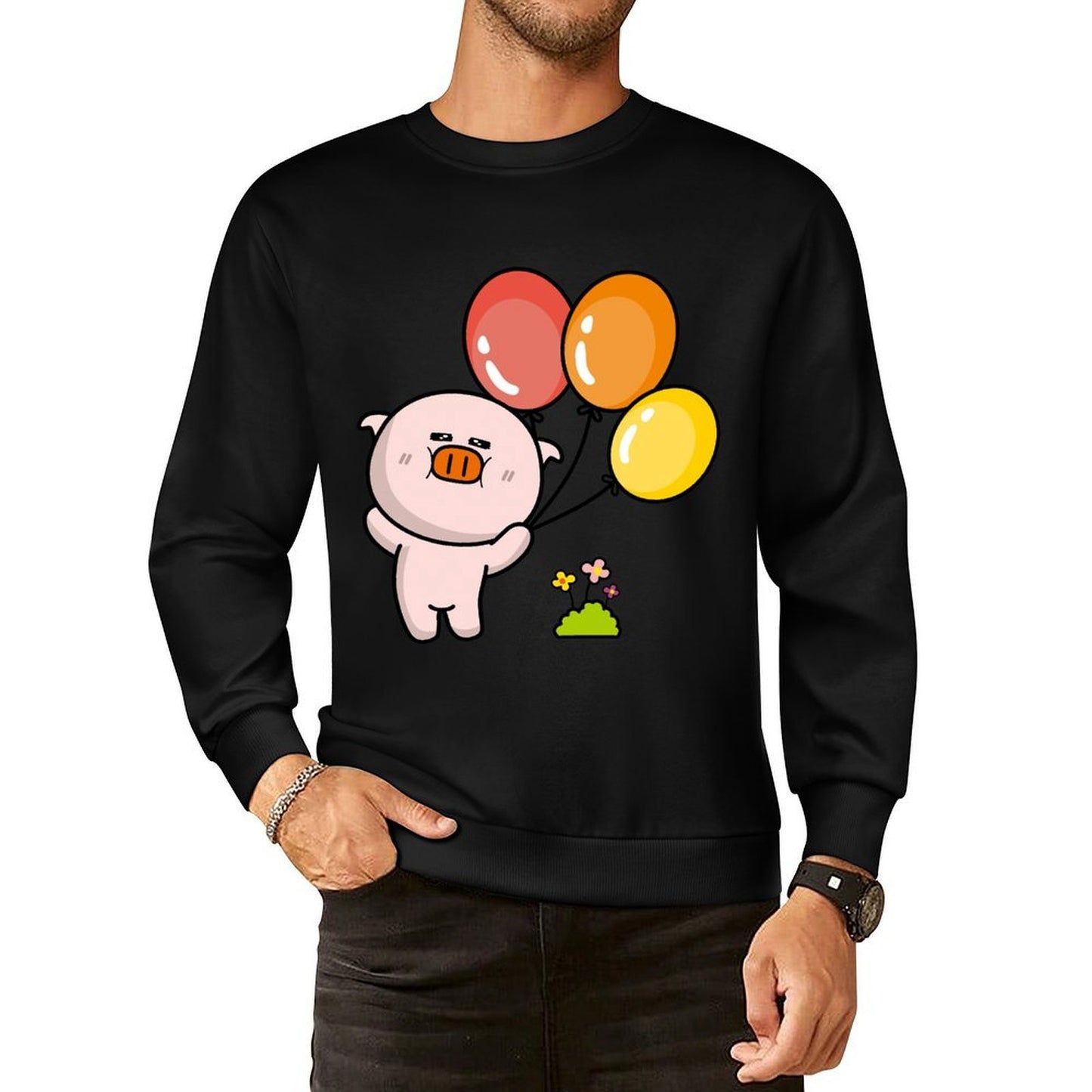 Front Patterned Long Sleeve TopEssential EasyWear
