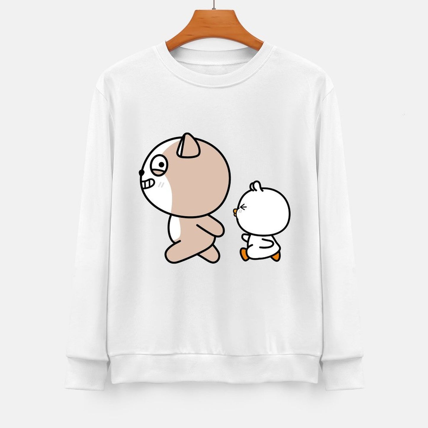 Front Patterned Long Sleeve TopActiveWear Shrink-Resistant