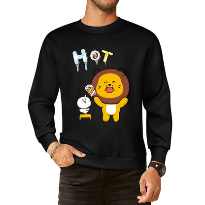 Front Patterned Long Sleeve TopLong Lasting Plain