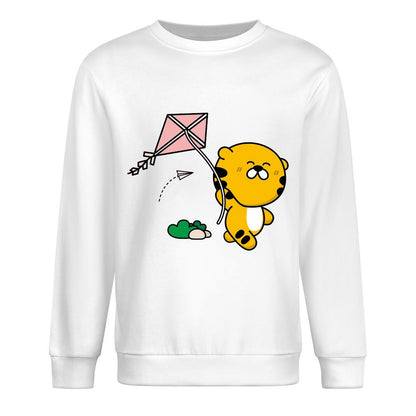 Front Patterned Long Sleeve TopPlain Vibrant Colors