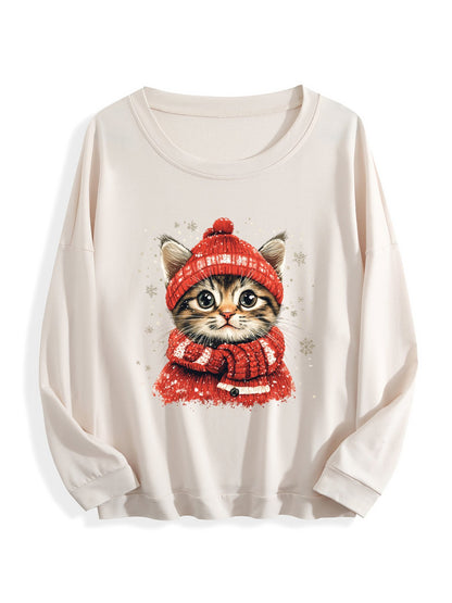 Customizable Christmas-themed long-sleeved Christmas Cat