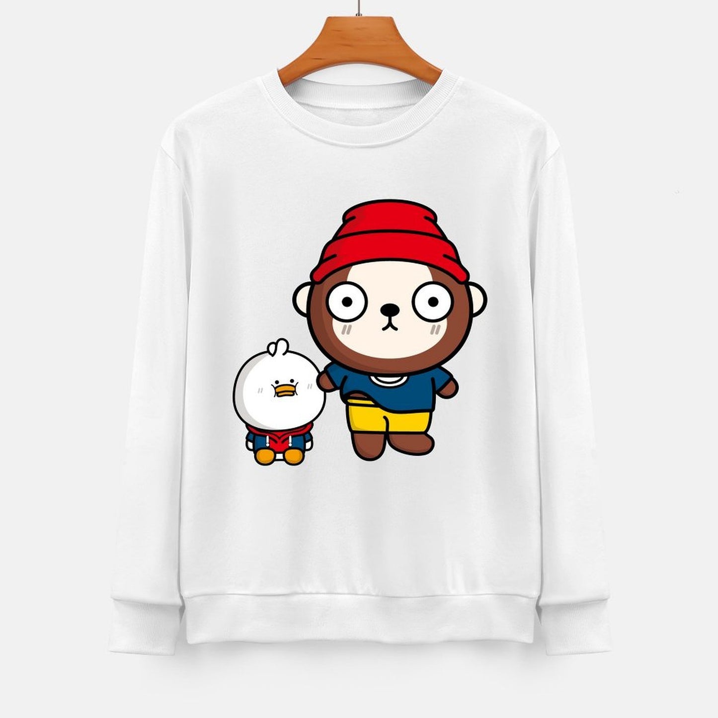 Front Patterned Long Sleeve TopEverydaySeries Crew Neck