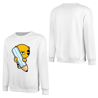 Front Patterned Long Sleeve TopSoftFeel Tear-Resistant