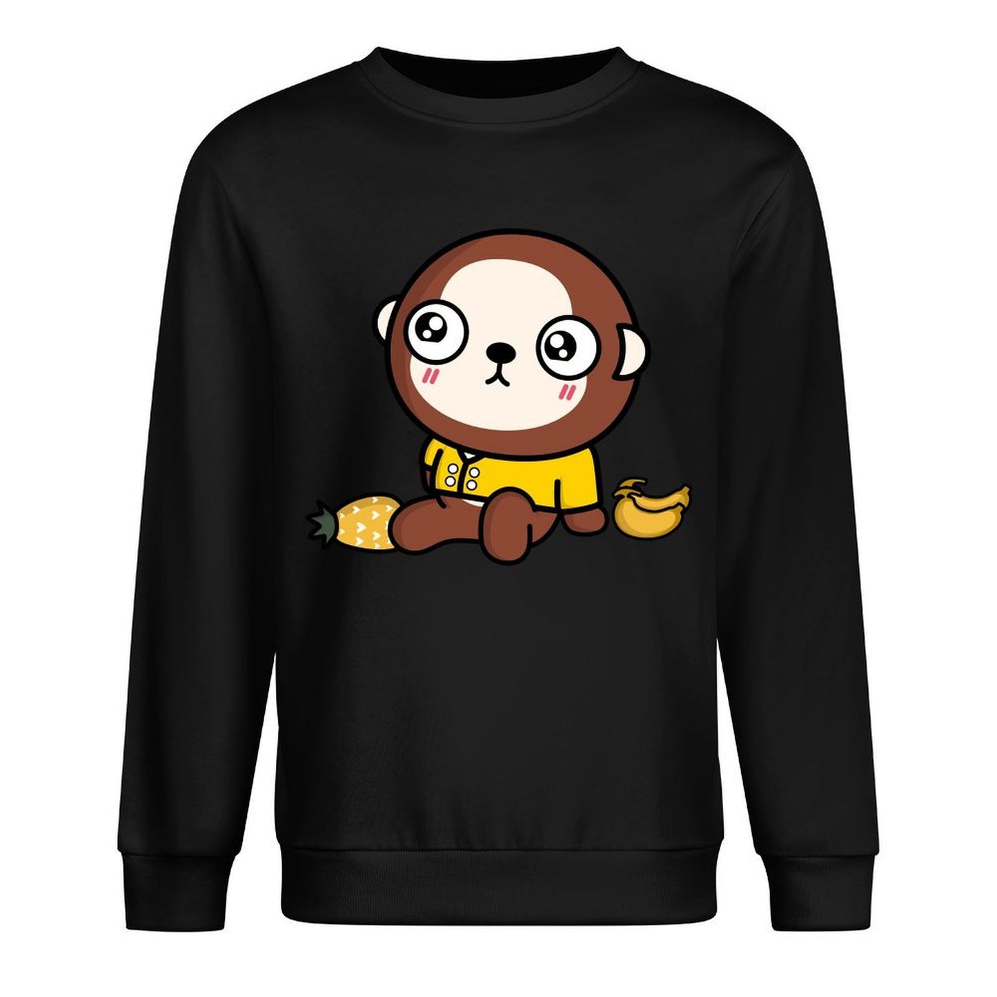 Front Patterned Long Sleeve TopFade-Proof Modern