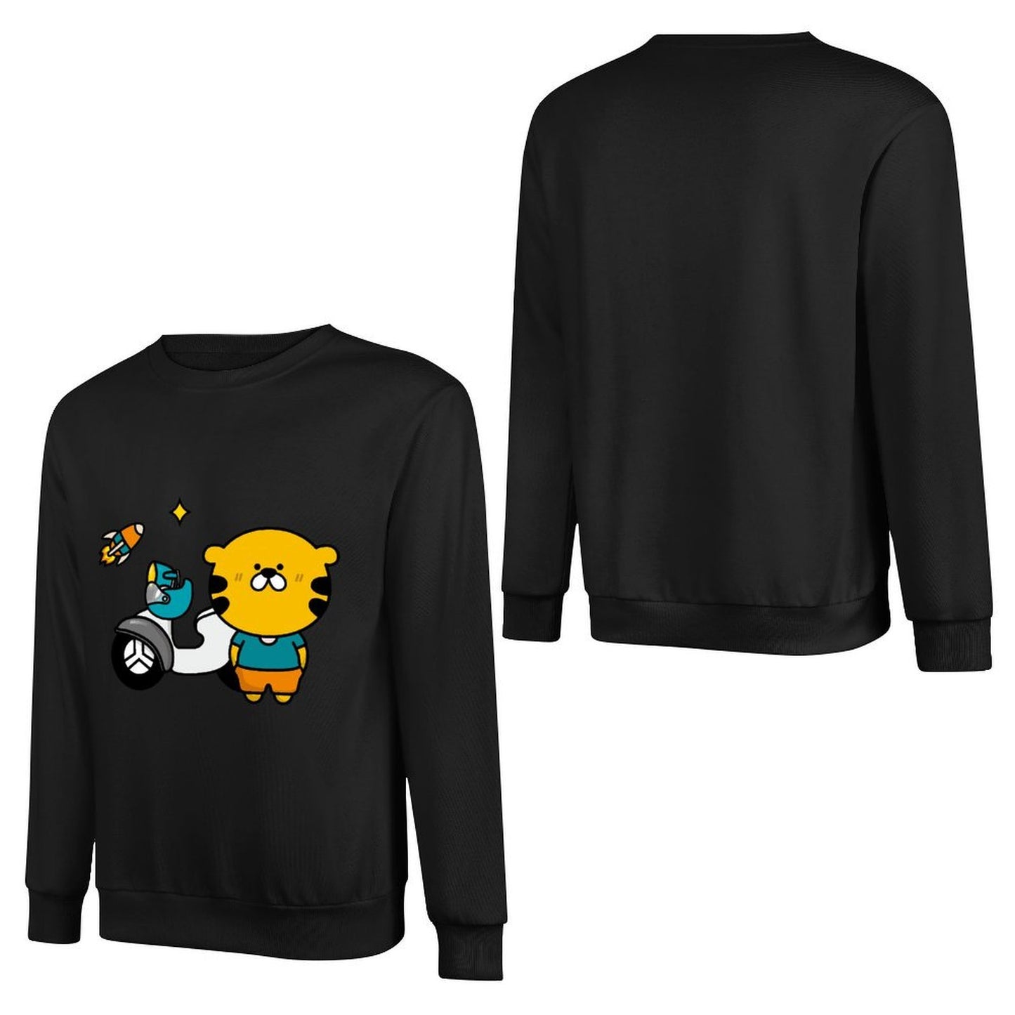 Front Patterned Long Sleeve TopShrink-Resistant Pure