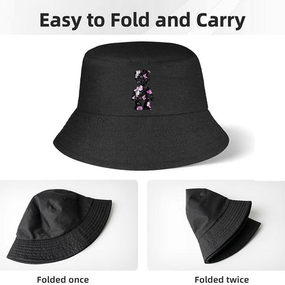 Classic Black Bucket Hat with Front Graphic Logo