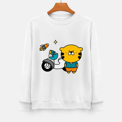Front Patterned Long Sleeve TopShrink-Resistant Pure