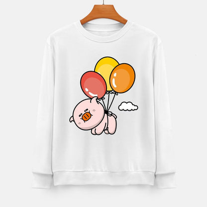 Front Patterned Long Sleeve TopBasicSeries Crewneck