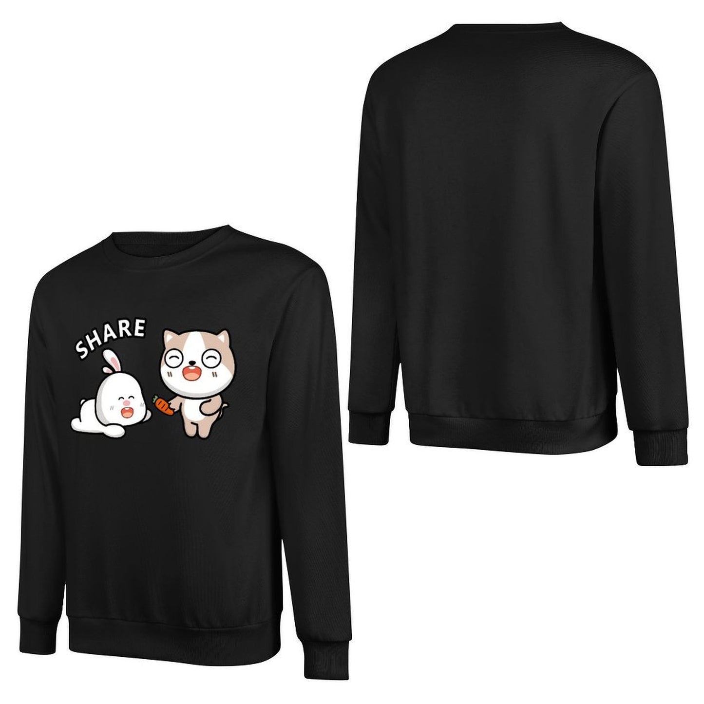 Front Patterned Long Sleeve TopFade-Proof Heat-Transfer