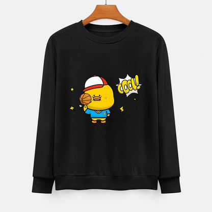 Front Patterned Long Sleeve TopPlain Oversized