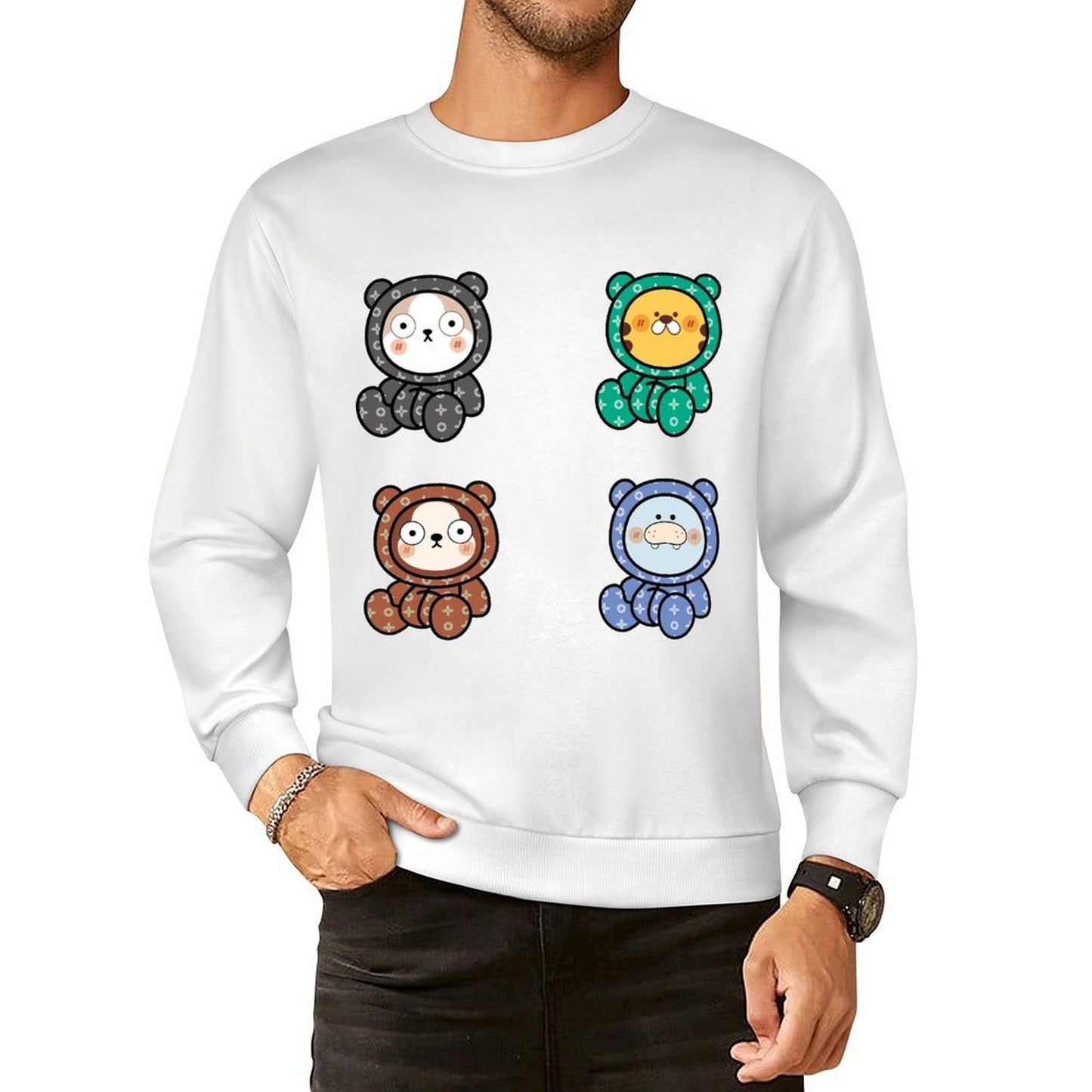 Front Patterned Long Sleeve TopNeutral ActiveLine