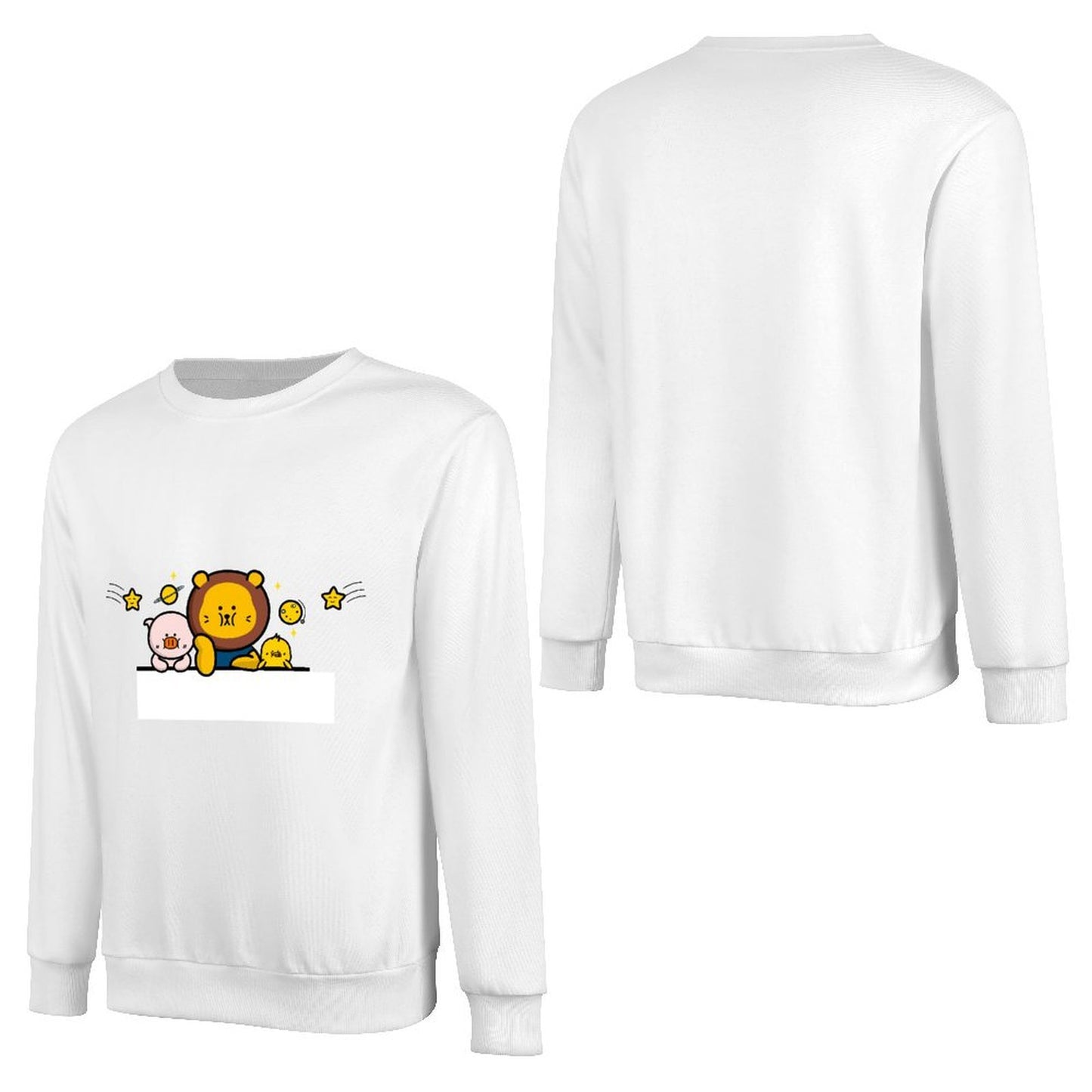 Front Patterned Long Sleeve TopBasicSeries Print-Ready