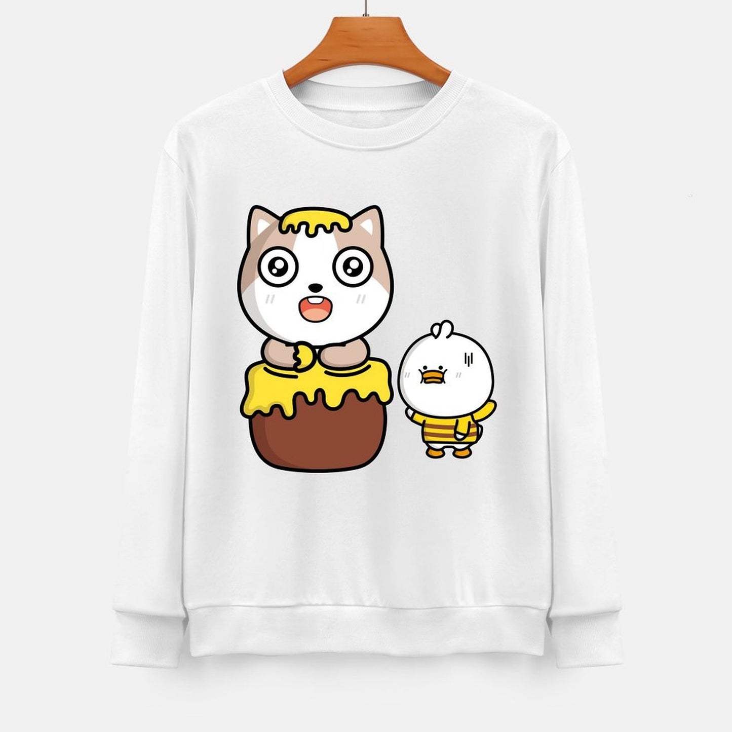 Front Patterned Long Sleeve TopRelaxed Fit Print-Ready