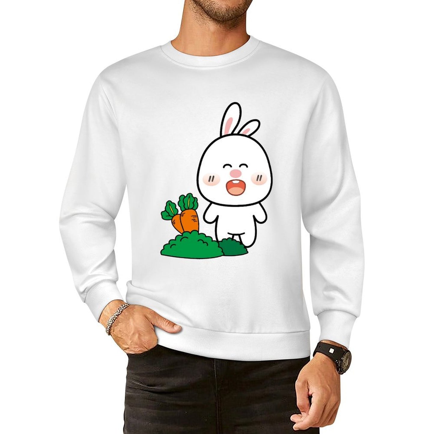 Front Patterned Long Sleeve TopSoft Oversized