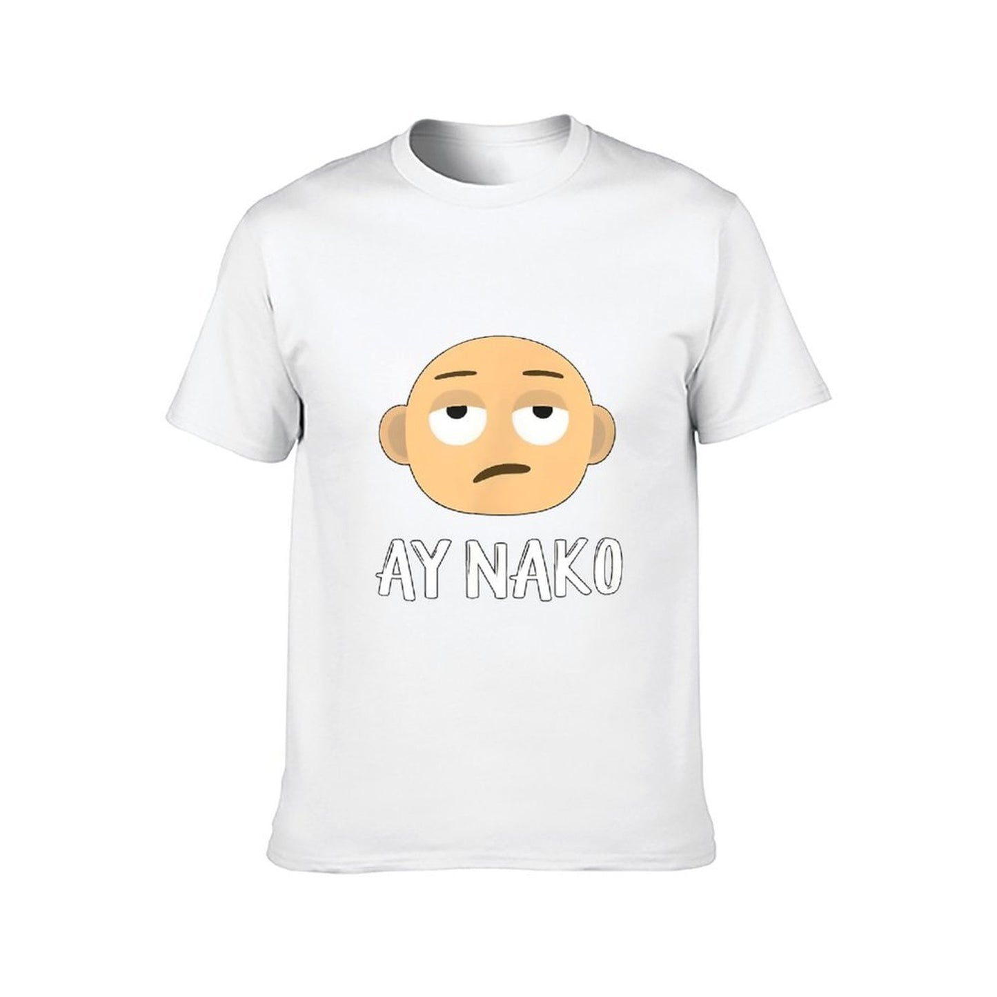 Inkmay Casual Cotton T-shirt Cartoon Face With Sad Expression Ay Unisex T-shirtWrinkle-Free StreetLine T-Shirt