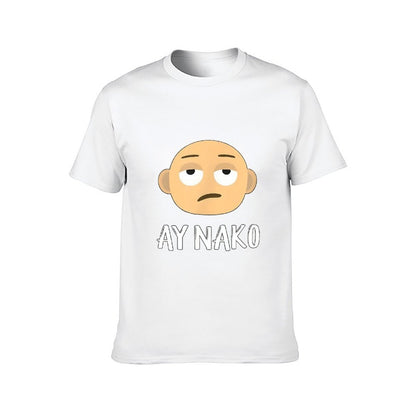 Inkmay Casual Cotton T-shirt Cartoon Face With Sad Expression Ay Unisex T-shirtWrinkle-Free StreetLine T-Shirt