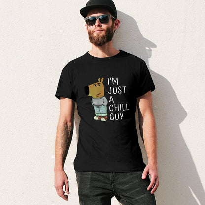 Inkmay Casual  Cotton T-shirt Cartoon Character Wearing Casual Outfit Standing Unisex T-shirtFitted LooseFit T-Shirt