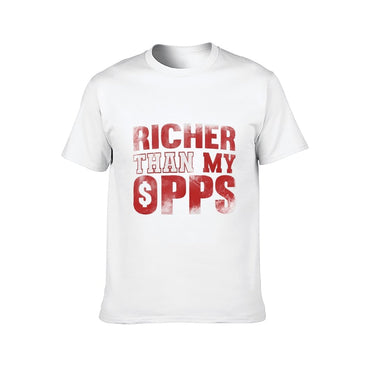 Inkmay Casual Cotton T-shirt Richer Than My Sprs Pattern Print Unisex T-shirtStreet EssentialFit T-Shirt