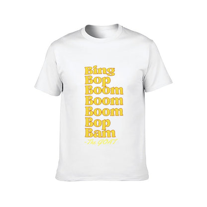 Inkmay Casual Cotton T-shirt Bing Bop Boom Pattern Print Design Unisex T-shirt