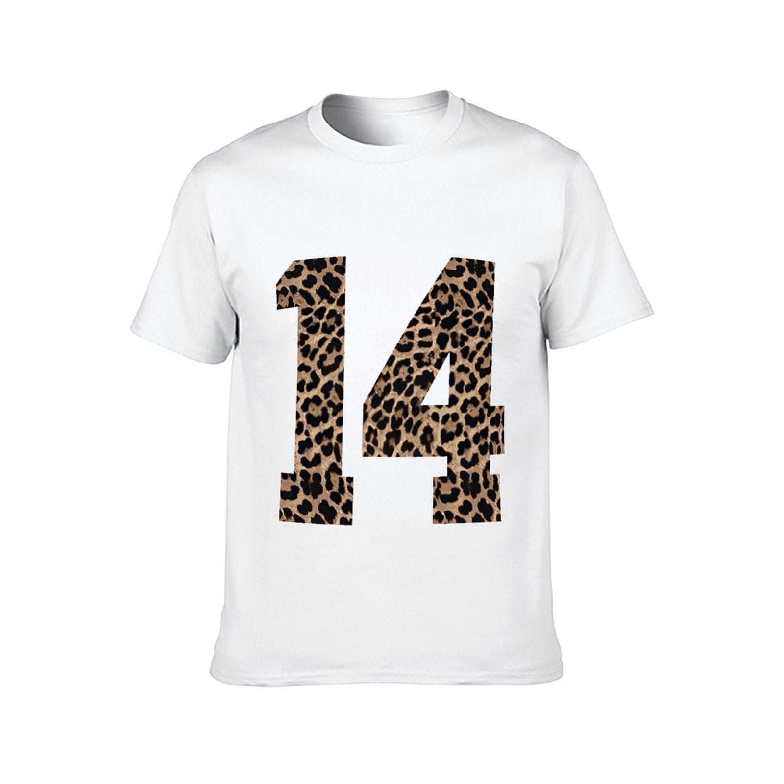 Inkmay Casual Cotton T-shirt Leopard Print Pattern On Fabric Unisex T-shirtOn-Demand Made-to-Order T-Shirt