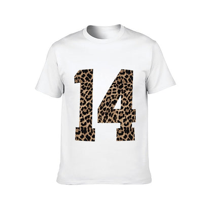 Inkmay Casual Cotton T-shirt Leopard Print Pattern On Fabric Unisex T-shirtOn-Demand Made-to-Order T-Shirt