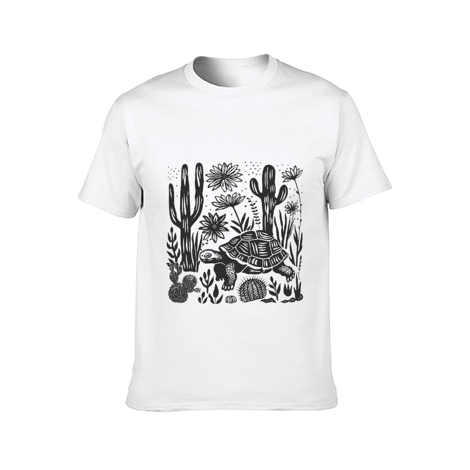 Inkmay Casual Cotton T-shirt Solid Black Background No Pattern Prints Unisex T-shirtLogo-Ready Urban T-Shirt