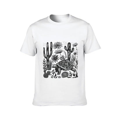 Inkmay Casual Cotton T-shirt Solid Black Background No Pattern Prints Unisex T-shirtLogo-Ready Urban T-Shirt