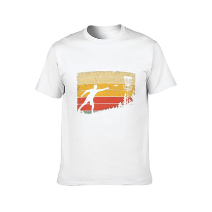 Inkmay Casual  Cotton T-shirt Disc Golf Player Throwing Disc Artwork Unisex T-shirt