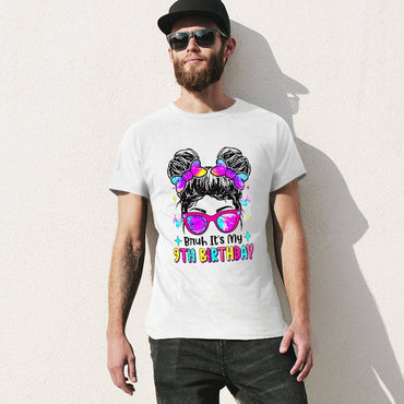 Inkmay Casual  Cotton T-shirt Colorful Hearts And Glasses Birthday Design Unisex T-shirtHeritage Oversized T-Shirt