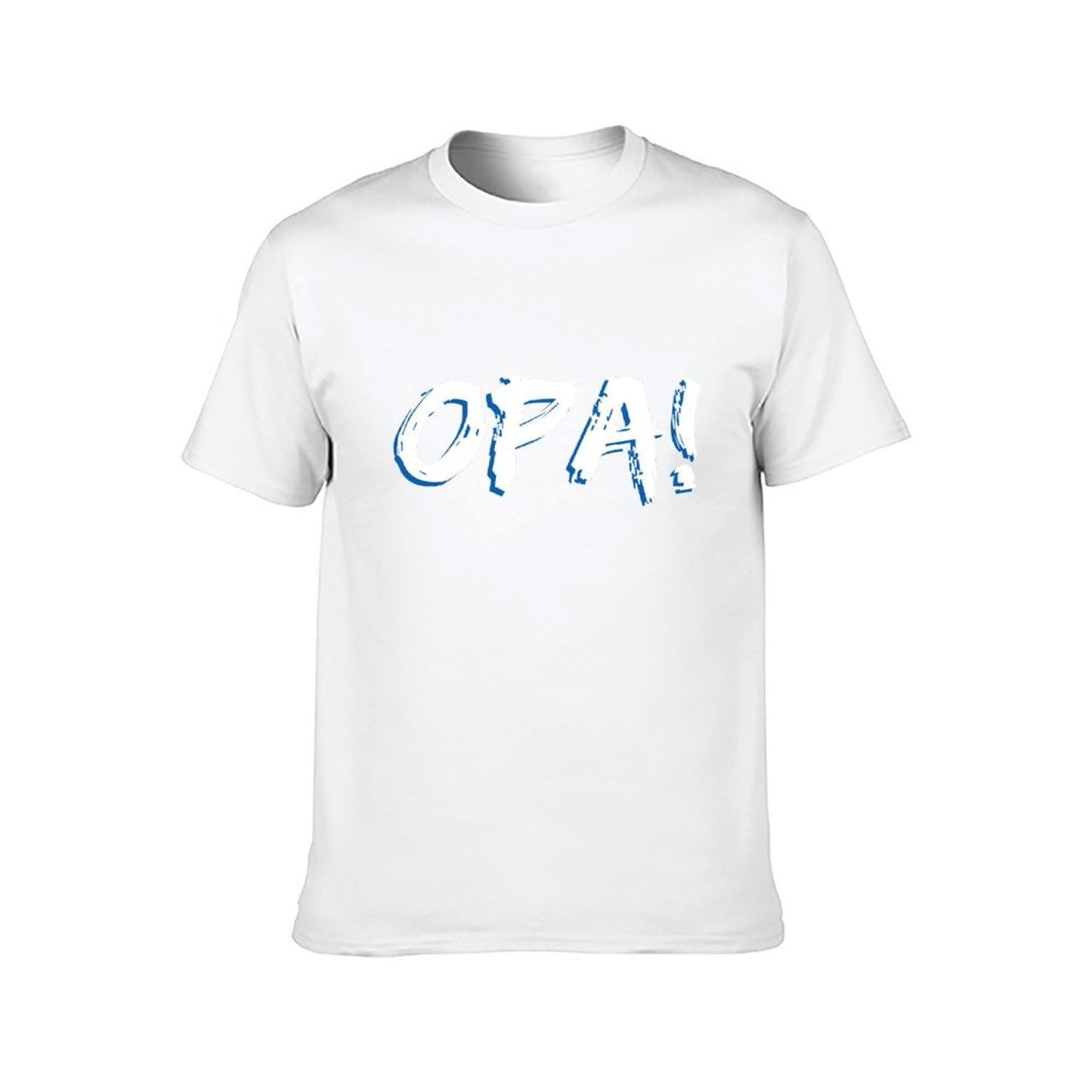 Inkmay Casual Cotton T-shirt Abstract Blue Artistic Design On White Unisex T-shirtEco / Sustainable Performance T-Shirt