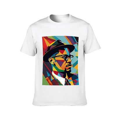 Inkmay Casual Cotton T-shirt Colorful Abstract Portrait With Geometric Shapes Unisex T-shirtComfortFit EverydayTee T-Shirt